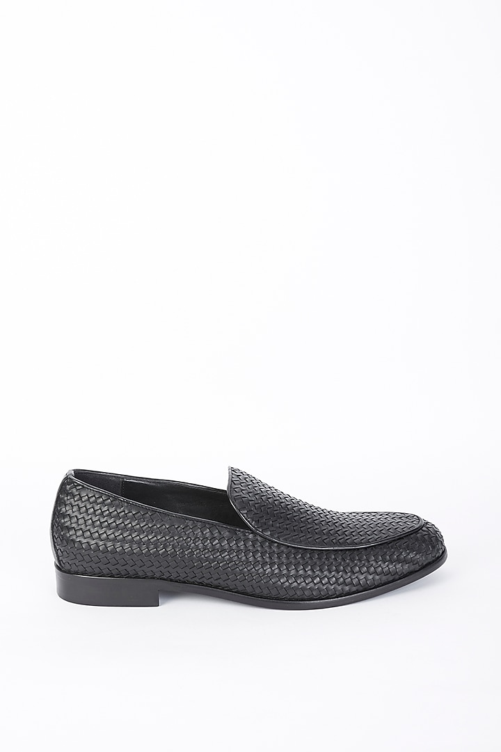 Black Handmade Loafers by SKO Men