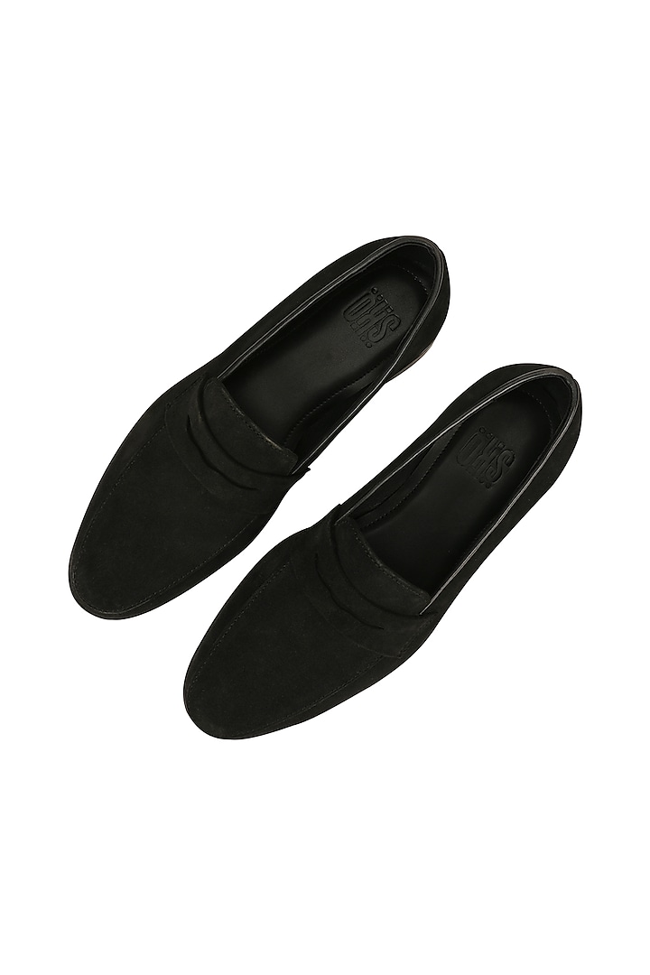Black Suede Penny Loafers by SKO Men