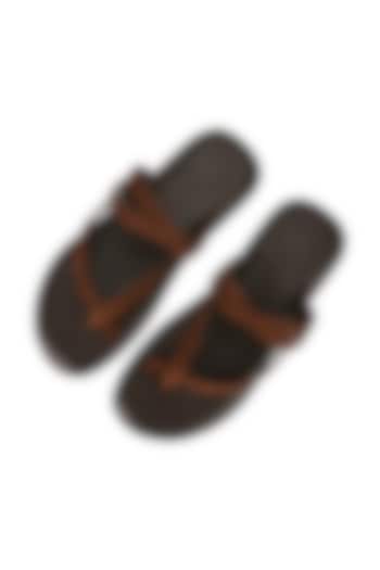 Brown Leather Milan Sandals by SKO Men