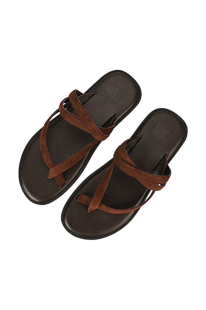 Brown Leather Milan Sandals by SKO Men