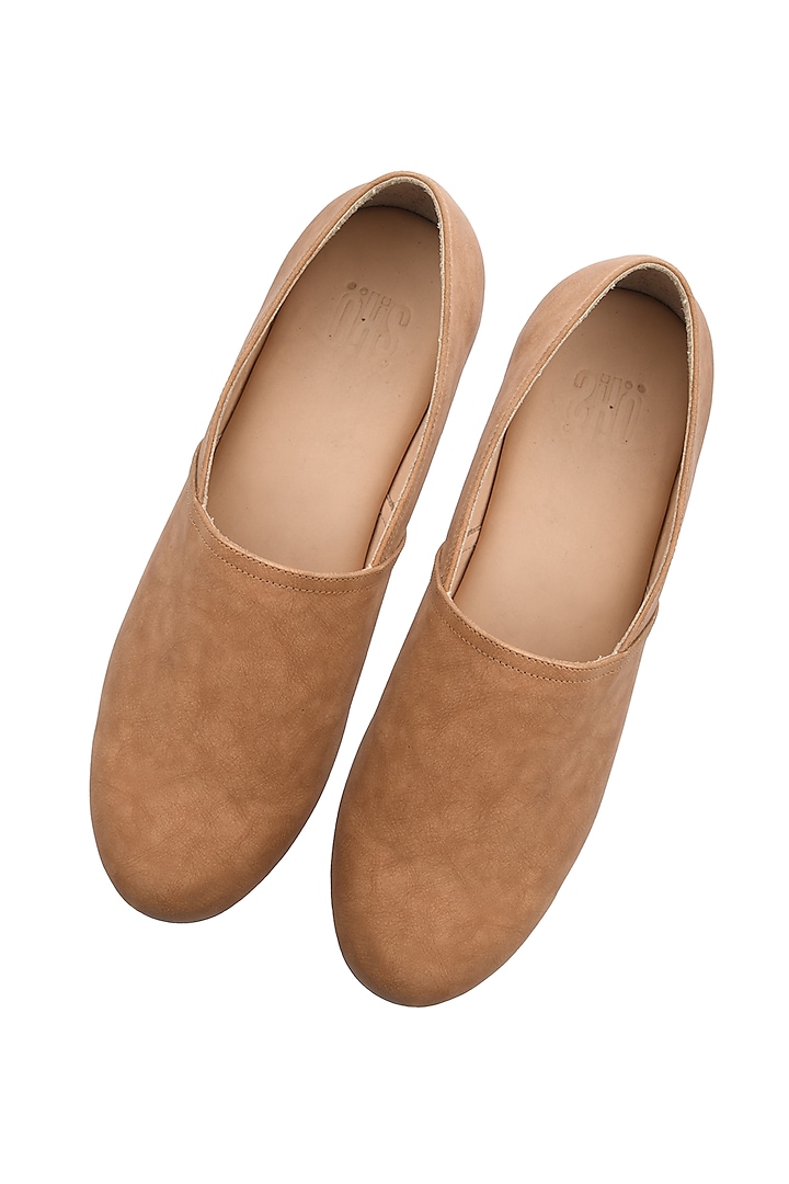 Tan Brown Leather Slip-on Shoes by SKO Men