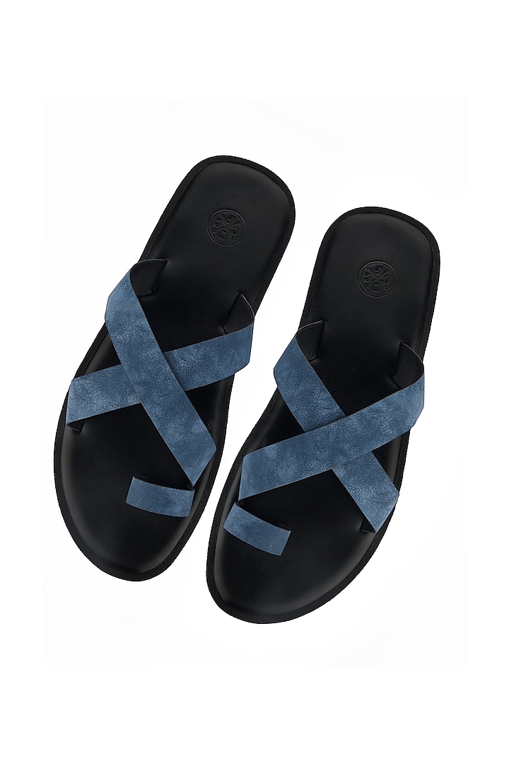 Blue Leather Tuscany Sandals by SKO Men