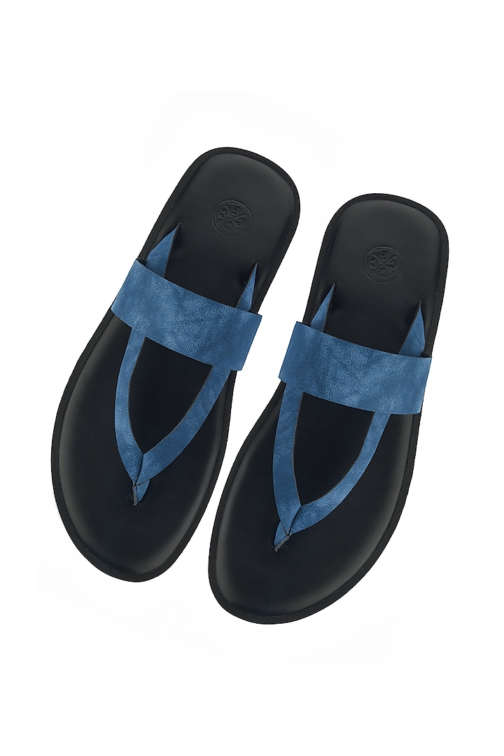 Turin Blue Leather Sandals by SKO Men