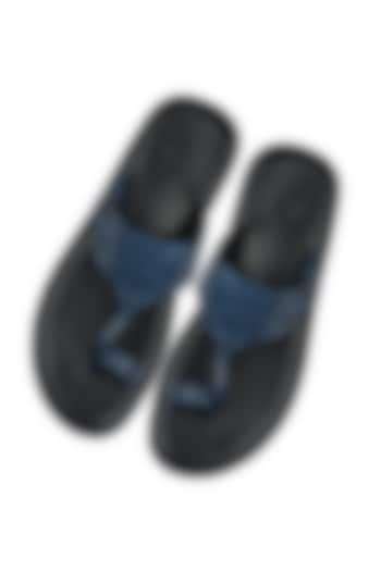 Indy Blue & Black Leather Sandals by SKO Men