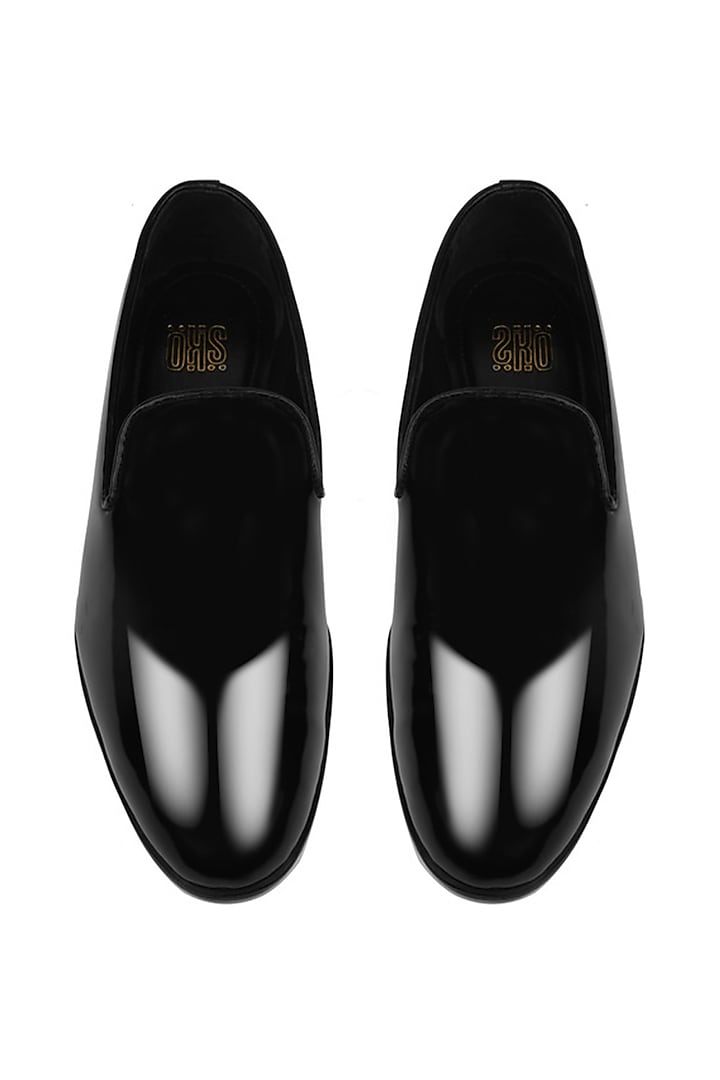 Black Leather Handmade Loafers by SKO Men at Pernia's Pop Up Shop