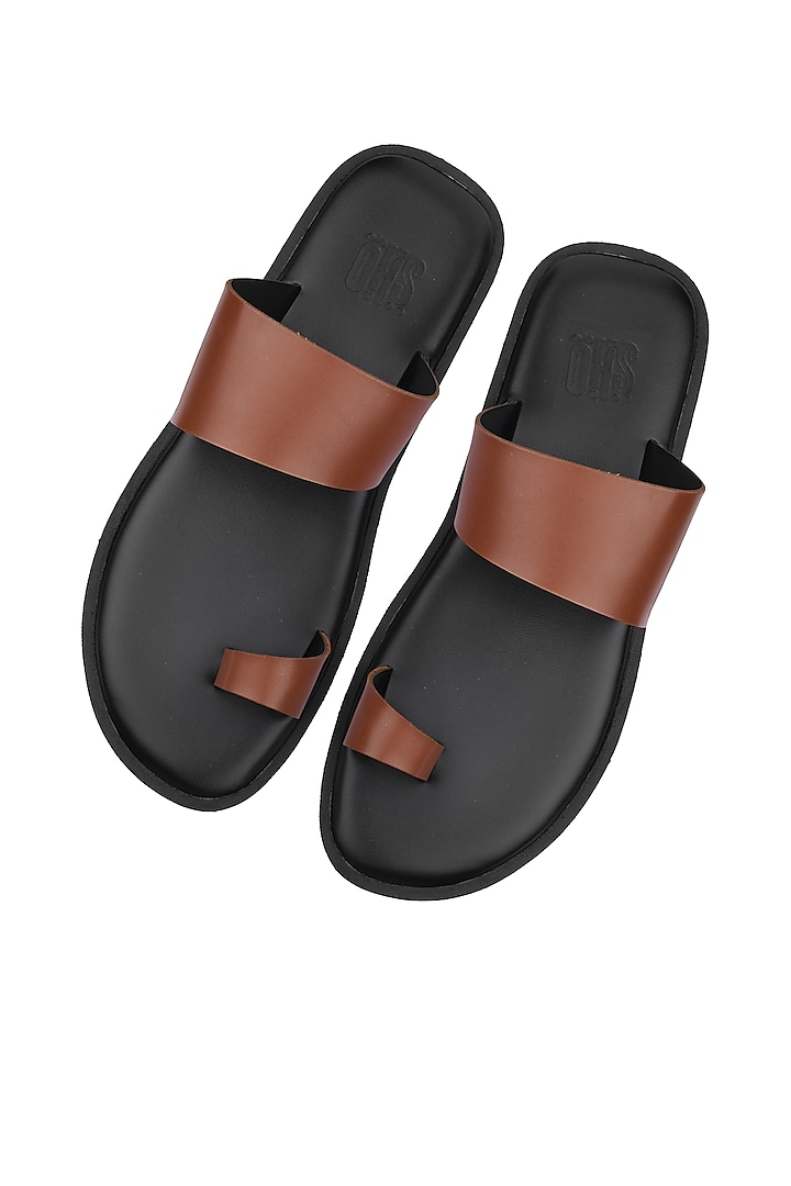 Tan Leather Sandals by SKO Men