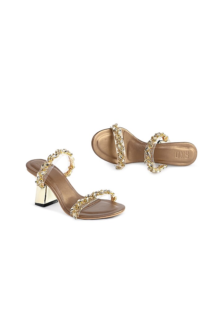 Gold Sole Sheet Embellished Heels by SKO at Pernia's Pop Up Shop