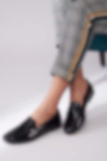 Black Patent Leather Handmade Penny Loafers by SKO at Pernia's Pop Up Shop