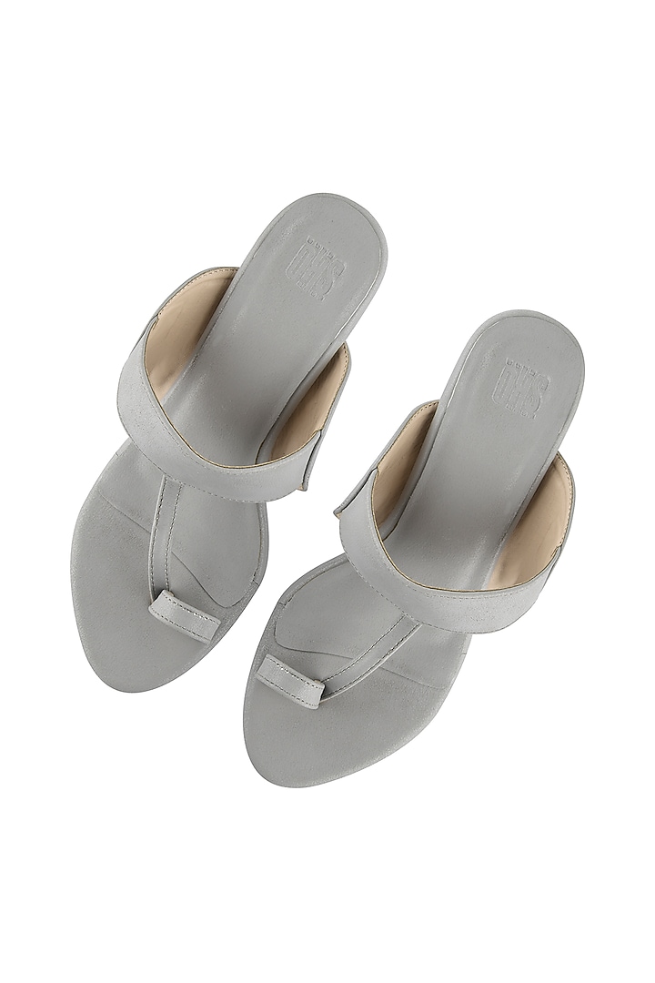 Grey Kolhapuri Heels by SKO at Pernia's Pop Up Shop