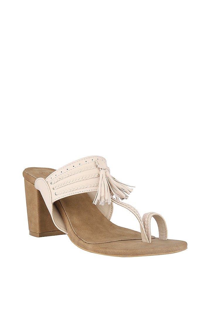 Tan Kolhapuri Heels by SKO at Pernia's Pop Up Shop