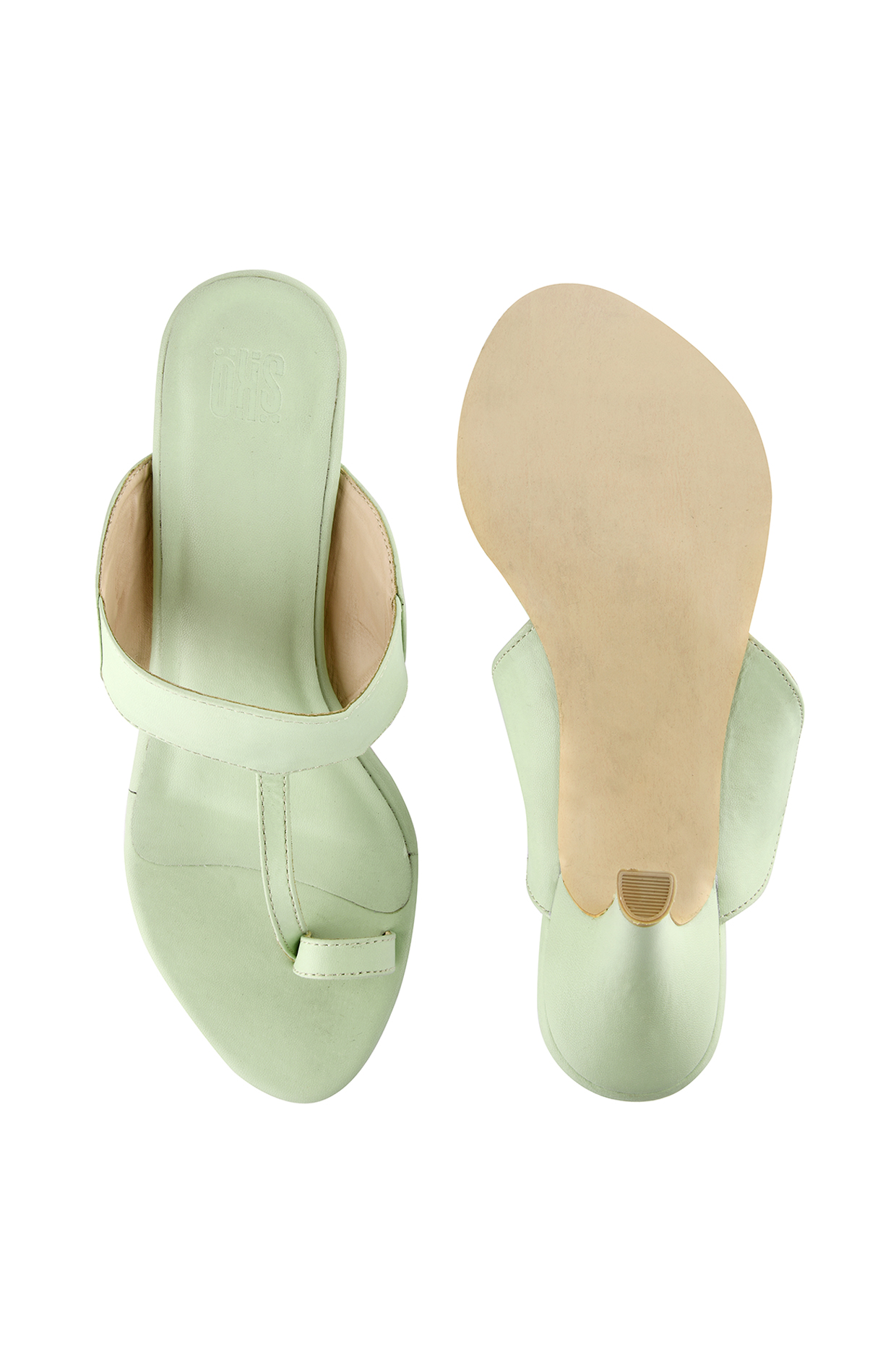 Lime Green Kolhapuri Block Heels by SKO