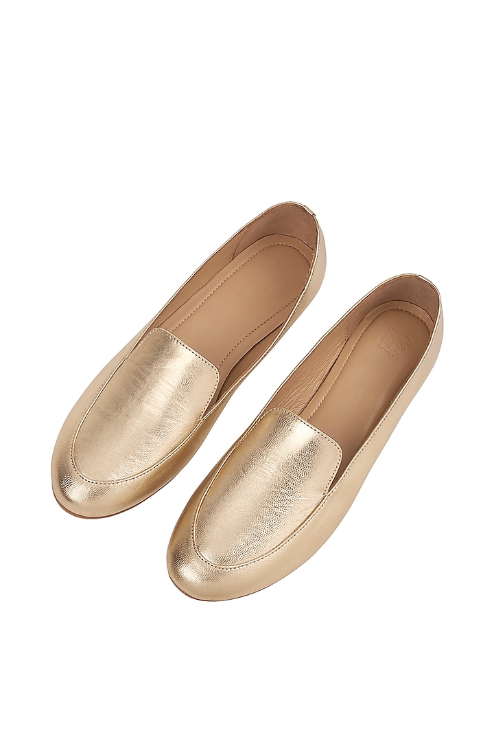 Gold Leather Loafers by SKO