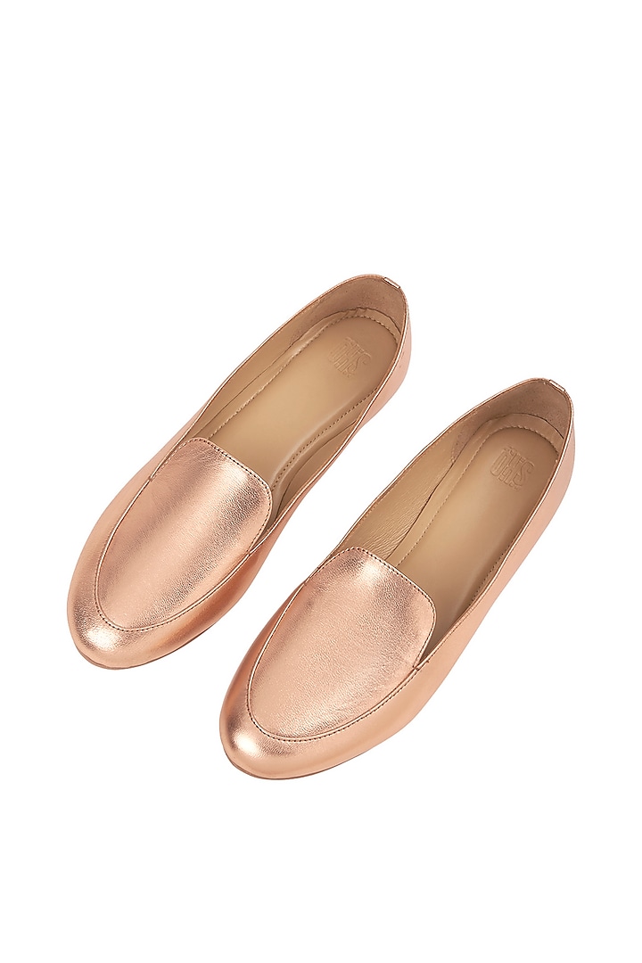 Rose Gold Leather Loafers by SKO