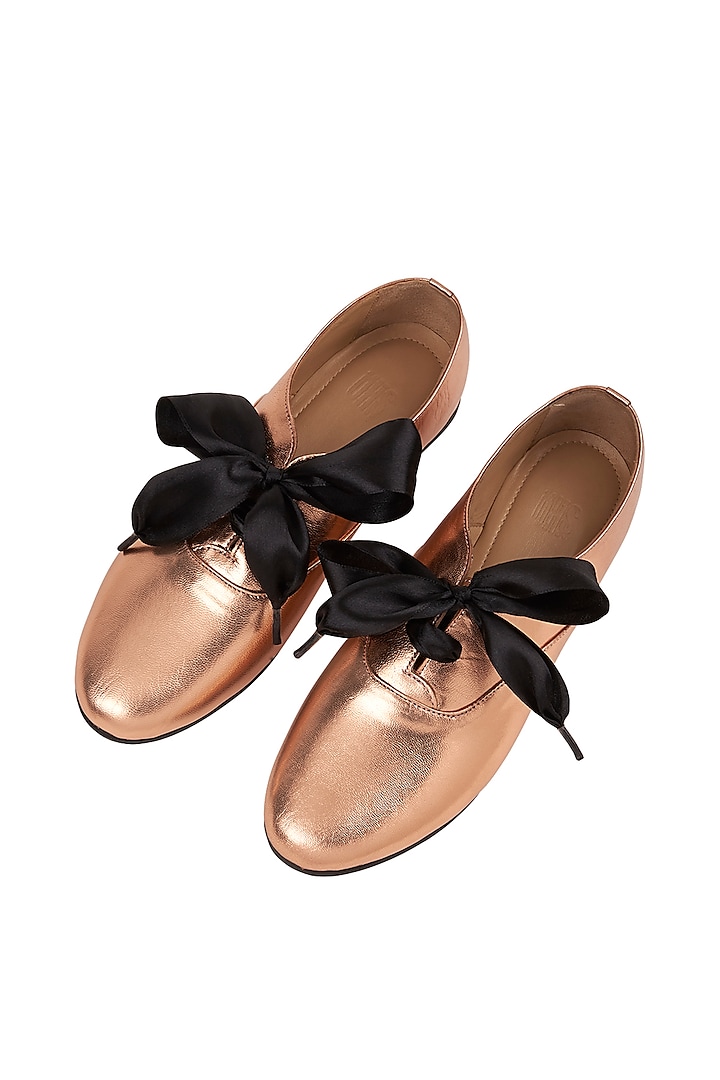Bronze Gold Leather Shoes by SKO
