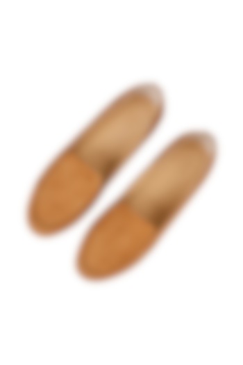 Camel Brown Vegan Leather Loafers by SKO at Pernia's Pop Up Shop