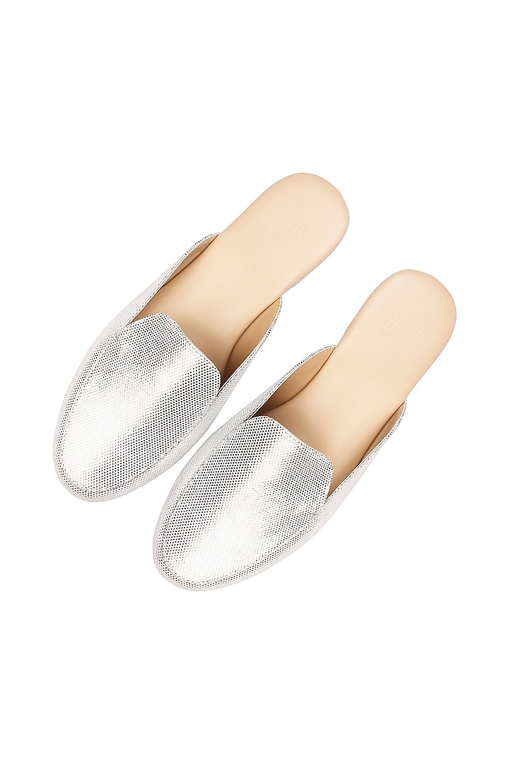 Silver Leather Mules by SKO
