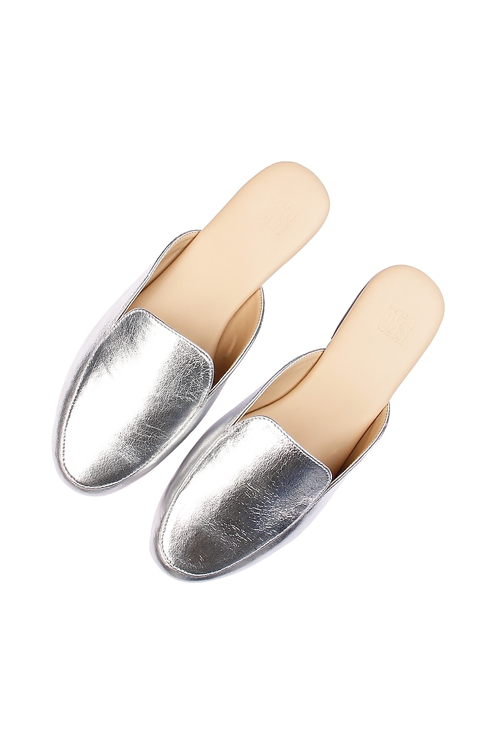 Silver Leather Mules by SKO