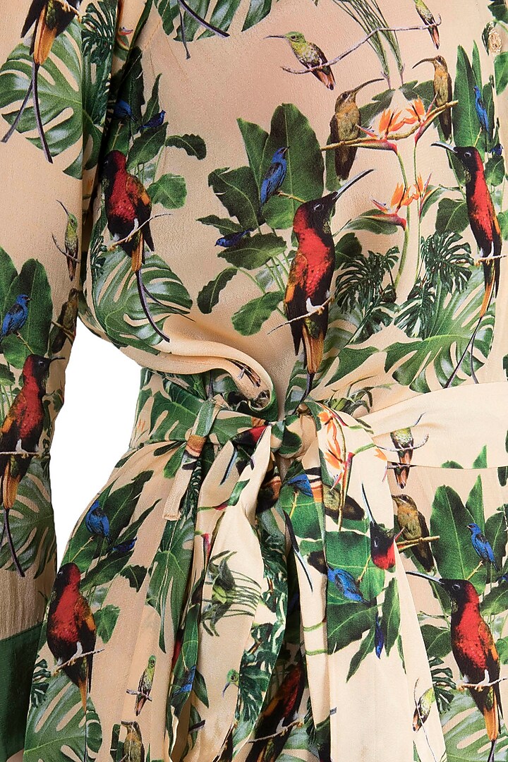 Peach Digital Printed Summer Shirt Dress by Sourabh Kant Shrivastava at Pernia's Pop Up Shop