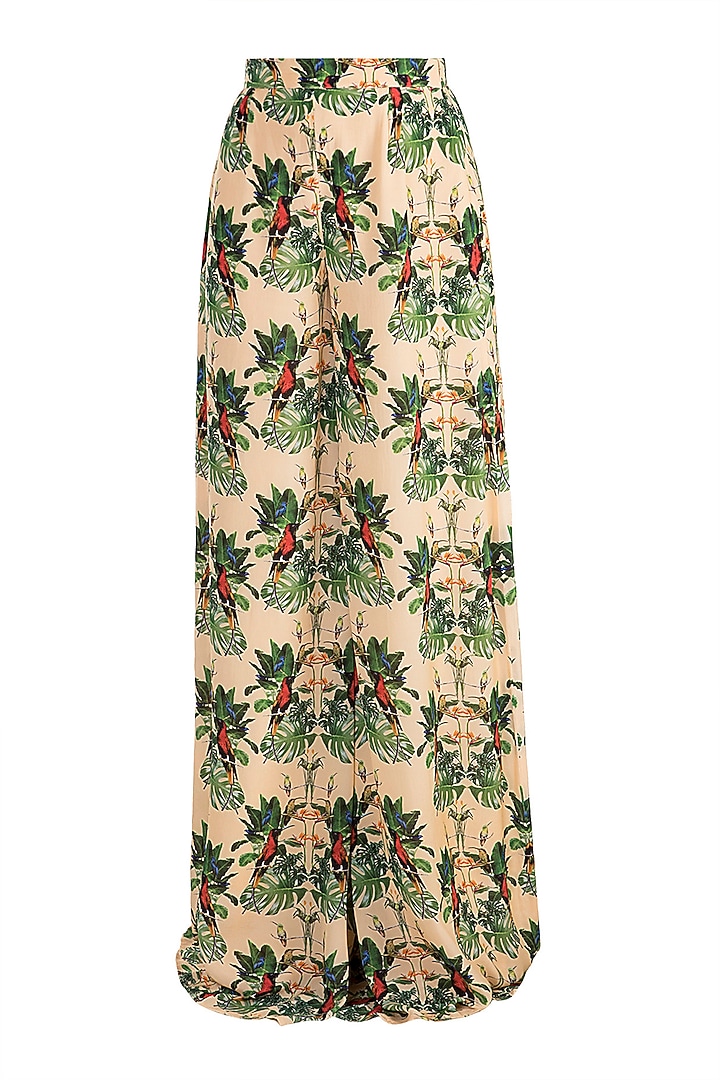 Peach Tunic With Digital Printed Pants by Sourabh Kant Shrivastava at Pernia's Pop Up Shop