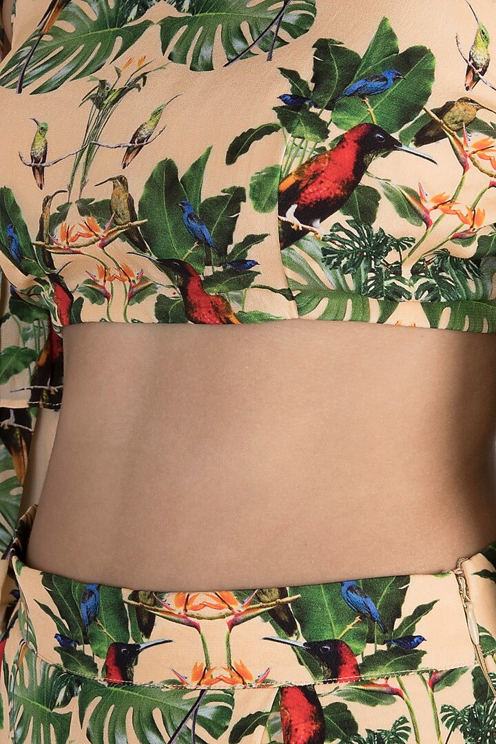 Peach Digital Printed Top With Pants by Sourabh Kant Shrivastava at Pernia's Pop Up Shop
