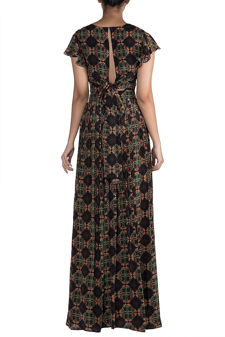 Black Digital Printed Top With Pants by Sourabh Kant Shrivastava at Pernia's Pop Up Shop