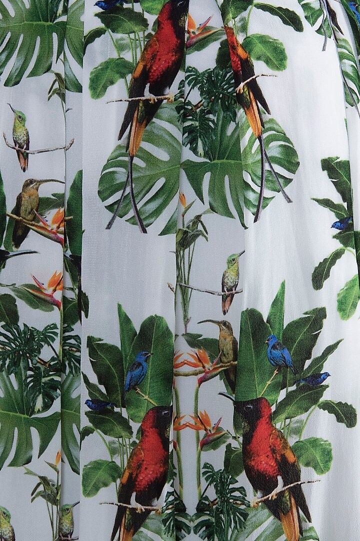 White Digital Printed Top With Skirt by Sourabh Kant Shrivastava at Pernia's Pop Up Shop