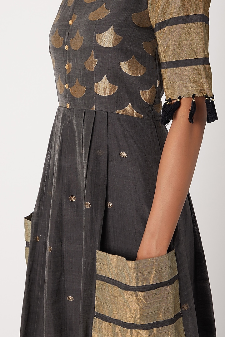 Grey Handwoven Tunic Dress by Sourabh Kant Shrivastava at Pernia's Pop Up Shop