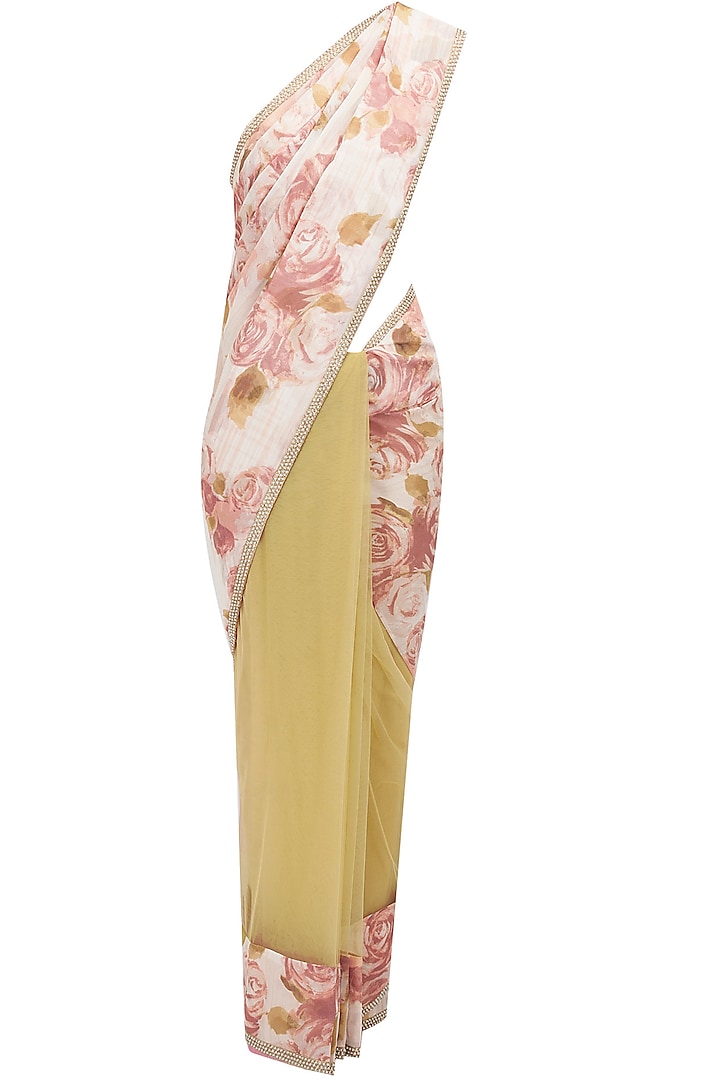 Jardin blush and olive sari available only at Pernia's Pop-Up Shop.