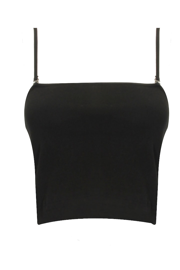 Black chantilly lace crop top available only at Pernia's Pop-Up Shop.