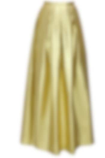 Gold shimmer pleated maxi skirt by Sonal Kalra Ahuja