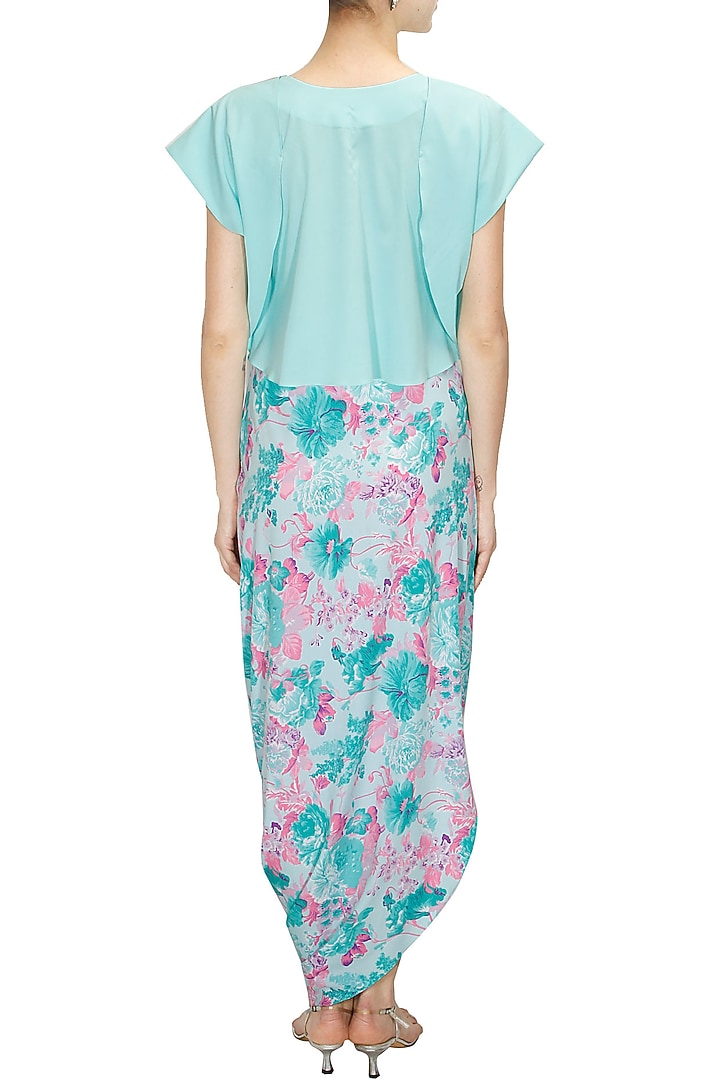 Aqua folded flap sleeves blouse available only at Pernia's Pop-Up Shop.