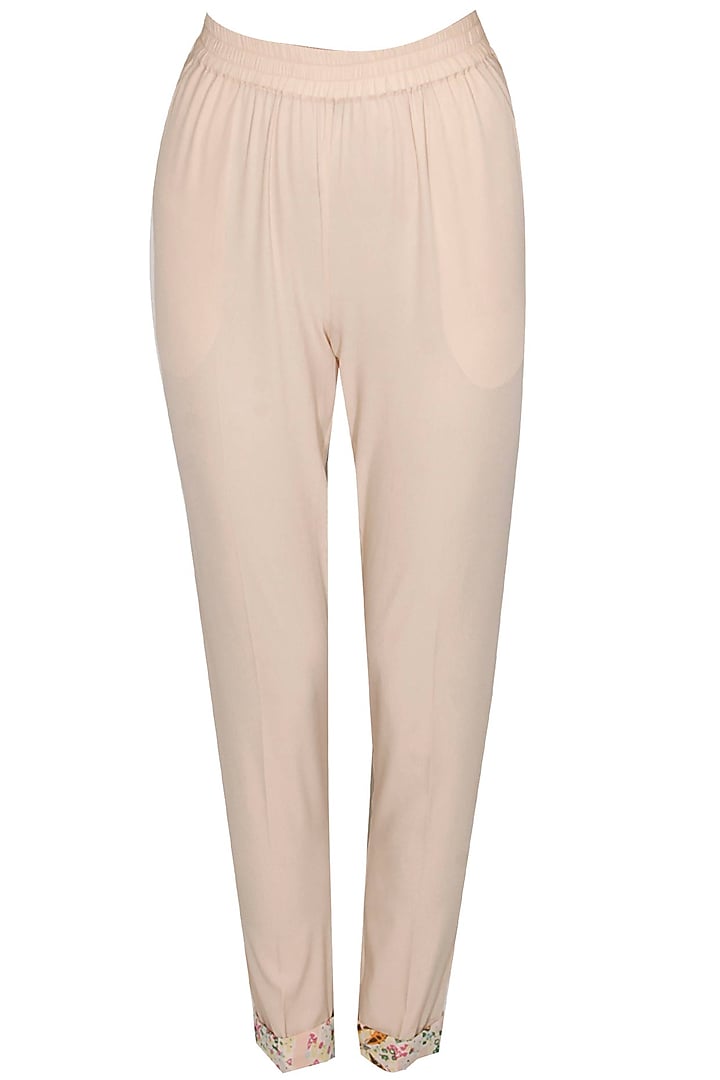 Blush pink off shoulder printed cape with pants available only at Pernia's Pop-Up Shop.