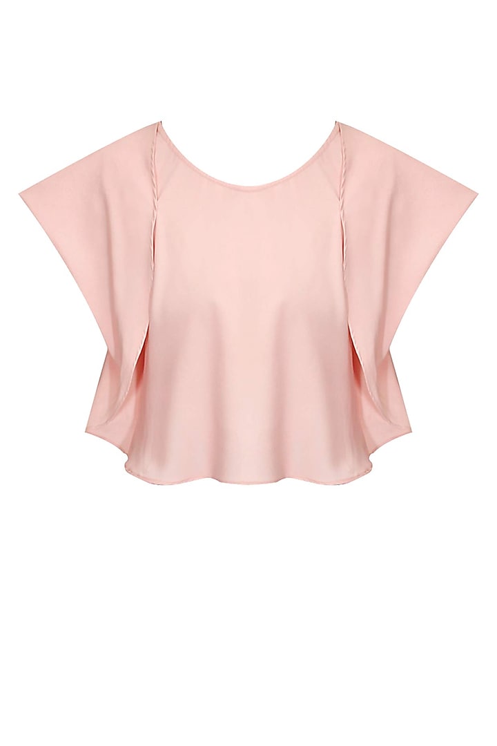 Blush pink folded flap sleeves blouse available only at Pernia's Pop-Up Shop.