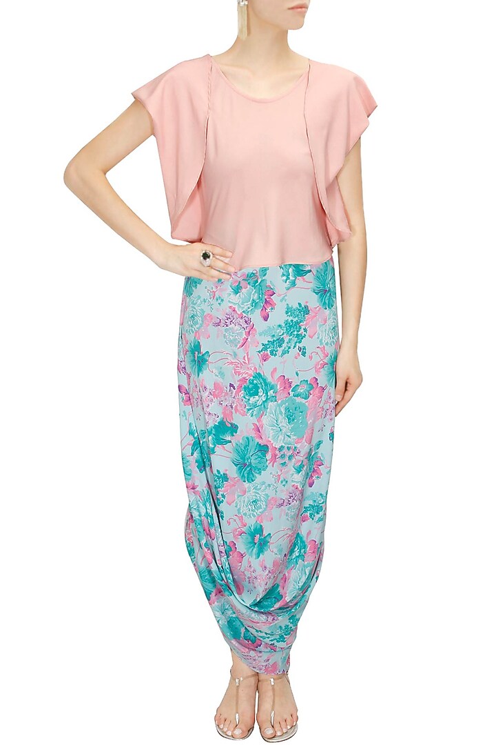 Blush pink folded flap sleeves blouse available only at Pernia's Pop-Up Shop.