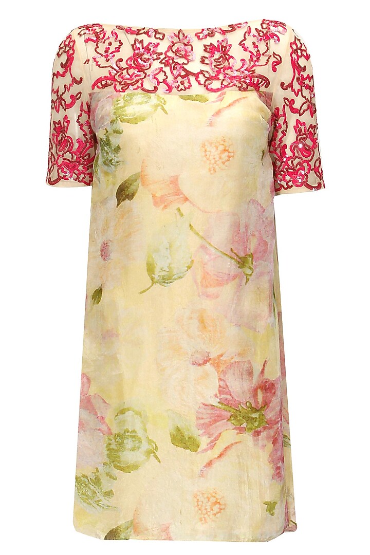 Mutli-colour floral printed short dress available only at Pernia's Pop-Up Shop.
