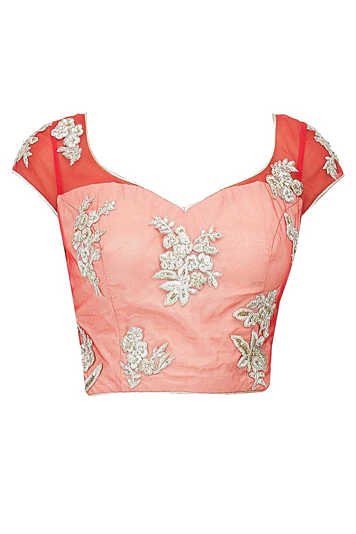Red gota and sequins applique detail lehenga set available only at Pernia's Pop-Up Shop