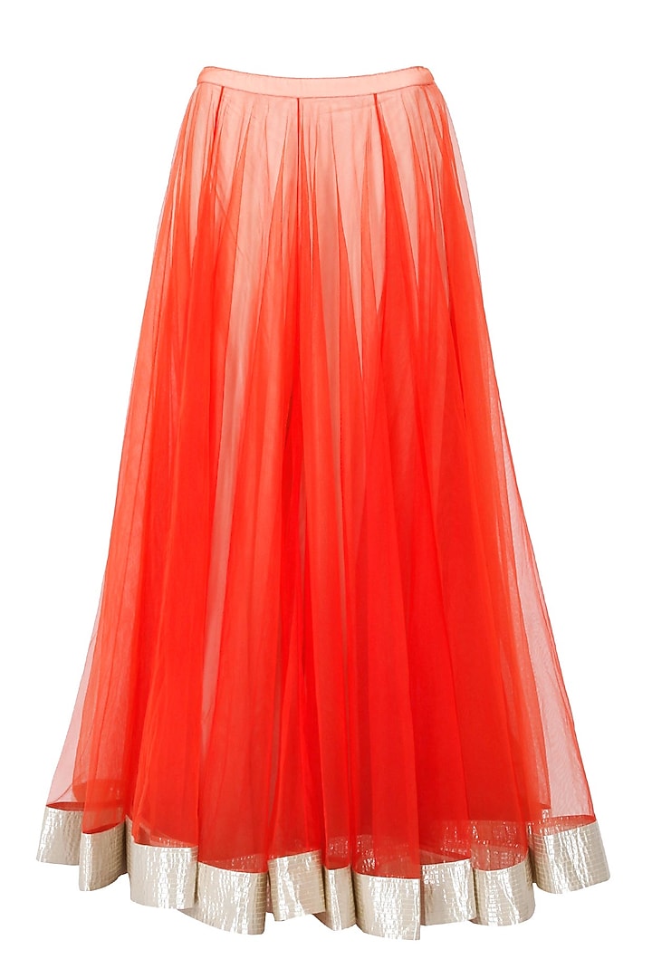 Orange sequins and gota embroidered lehenga set available only at Pernia's Pop-Up Shop.