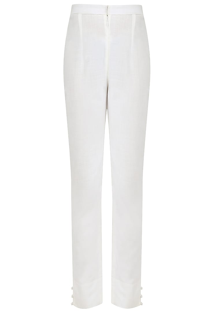 White floral printed kurta set with straight pants available only at Pernia's Pop Up Shop.