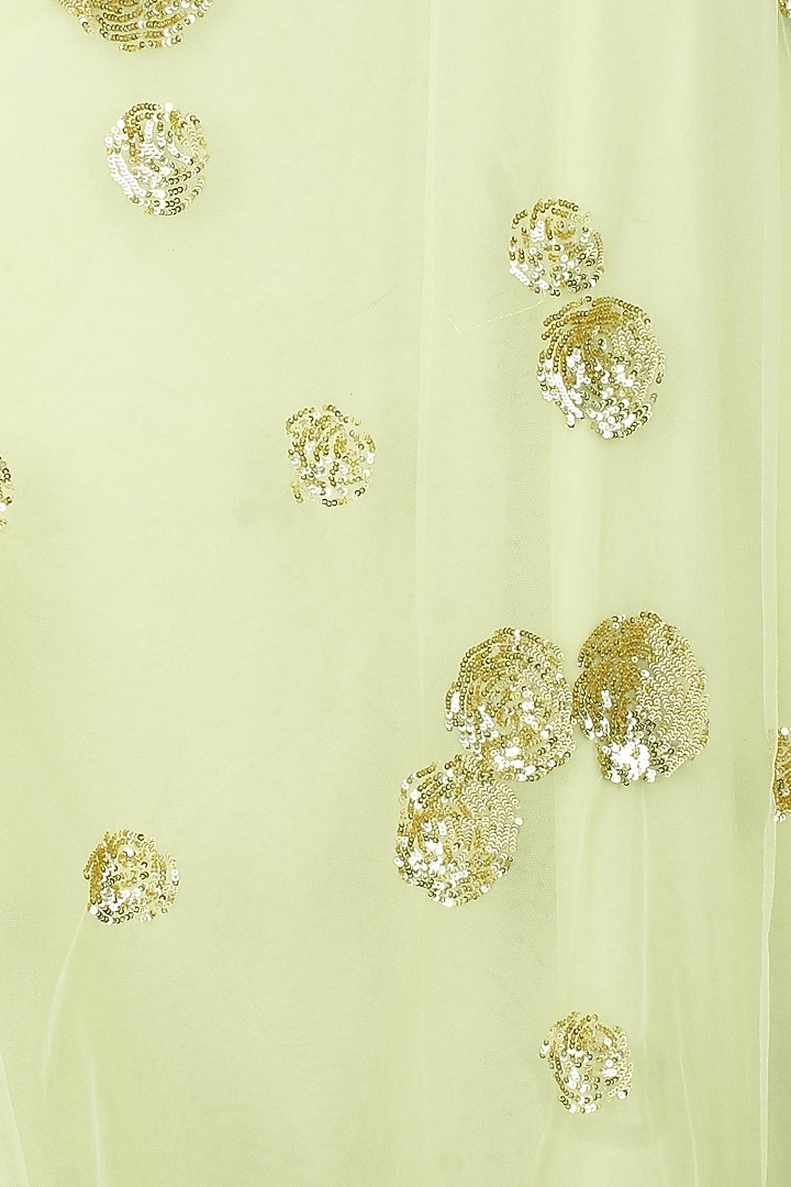 Pista green rosette embroidered lehenga set available only at Pernia's Pop Up Shop.