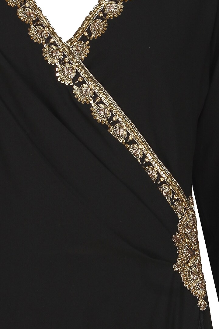 Black double layered fringed tunic available only at Pernia's Pop Up Shop.