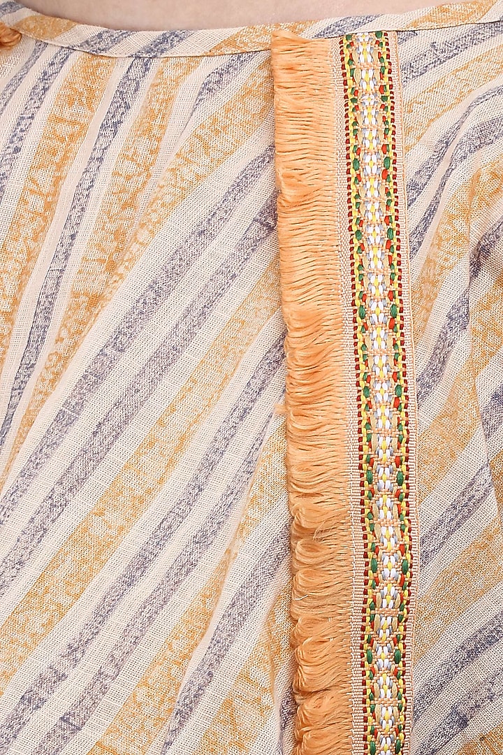 Peach block printed cold shoulder top available only at Pernia's Pop Up Shop.