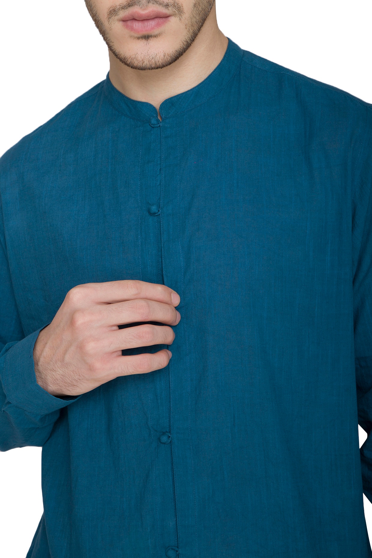 Cobalt Blue Kurta Style Shirt Design by 