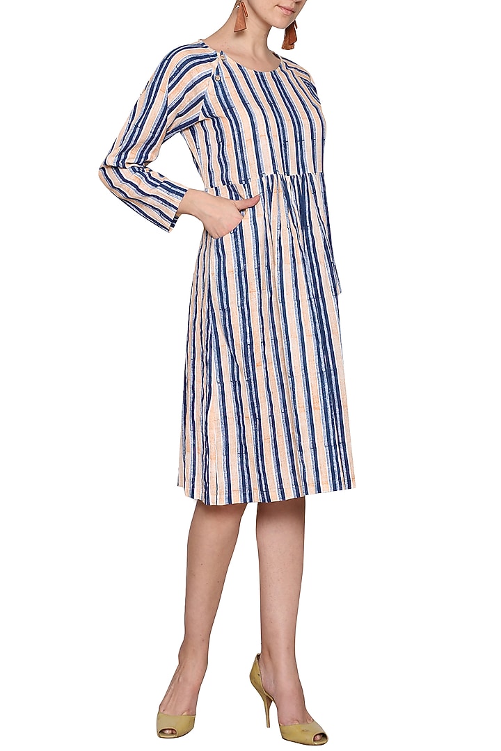 White printed striped dress available only at Pernia's Pop Up Shop.