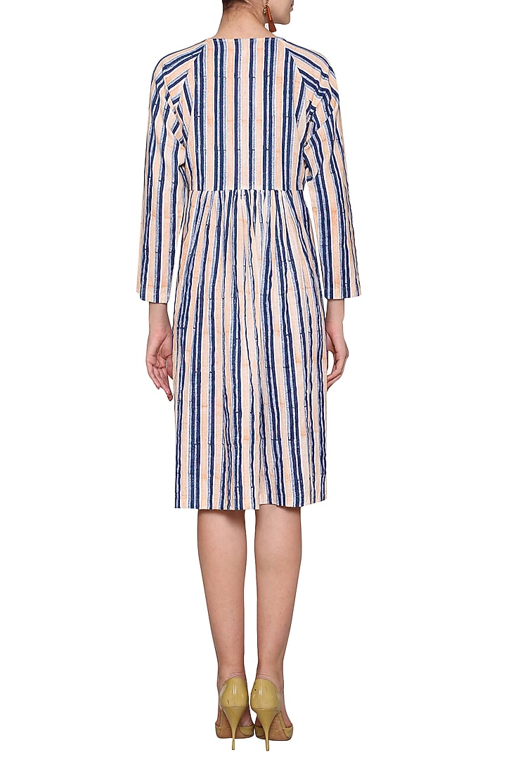 White printed striped dress available only at Pernia's Pop Up Shop.