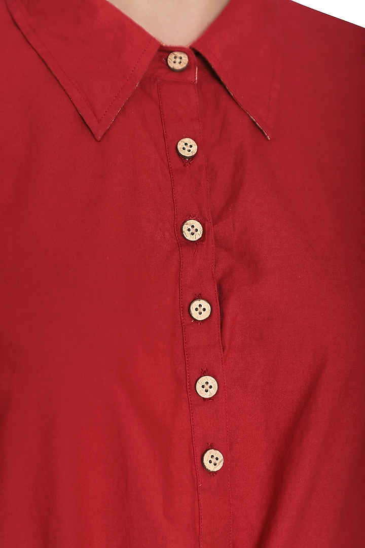 Red oversized shirt available only at Pernia's Pop Up Shop.