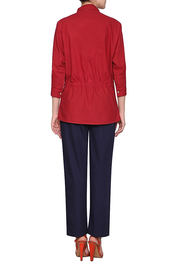 Red oversized shirt available only at Pernia's Pop Up Shop.