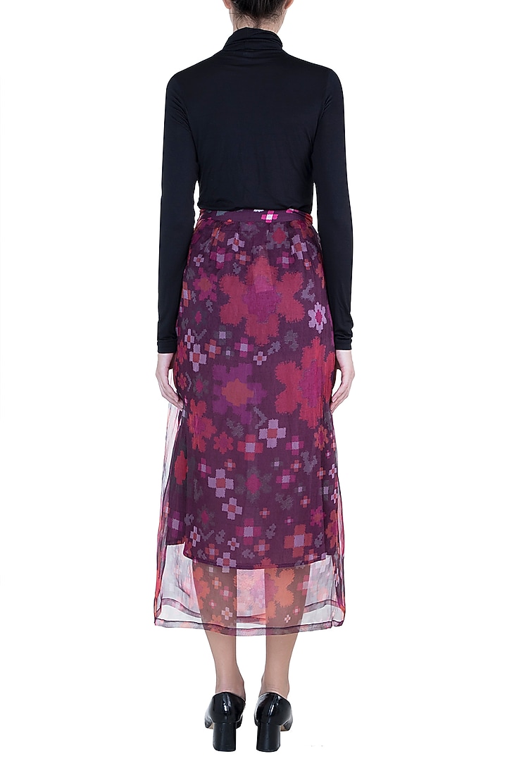 Multi Colored Printed Wrap Skirt by Saaksha & Kinni at Pernia's Pop Up Shop