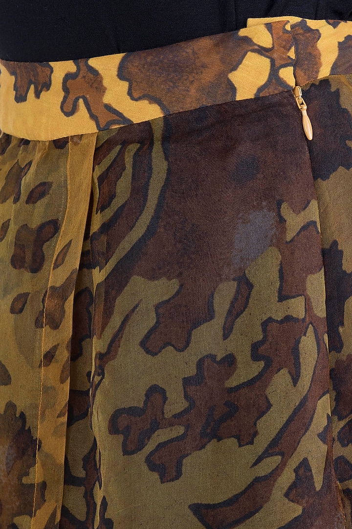 Mustard Paisley Printed Wrap Skirt by Saaksha & Kinni at Pernia's Pop Up Shop