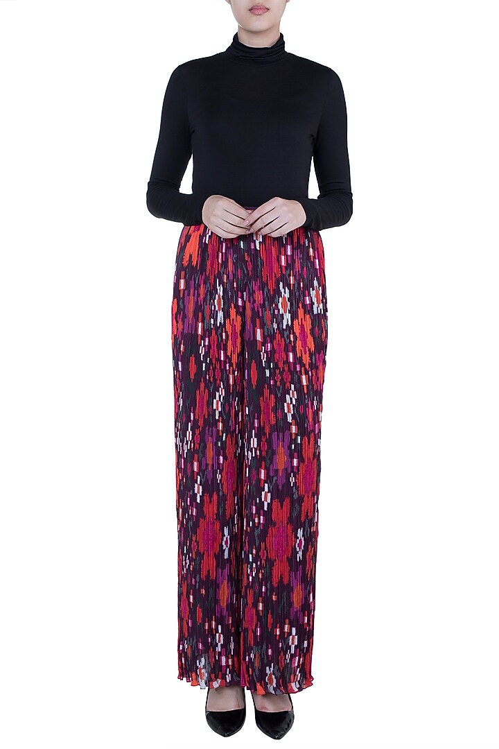 Multi Colored Floral Printed Palazzo Pants by Saaksha & Kinni at Pernia's Pop Up Shop