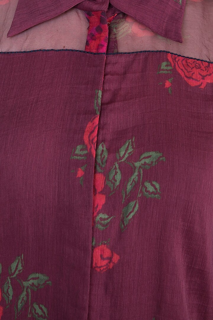 Multi Colored Abstract Floral Printed Sheer Wrap Skirt by Saaksha & Kinni at Pernia's Pop Up Shop